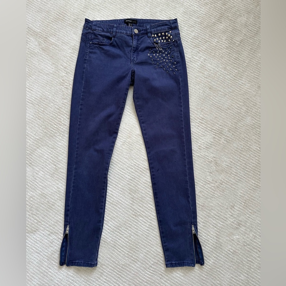 Blue skinny plants by Mango brand.